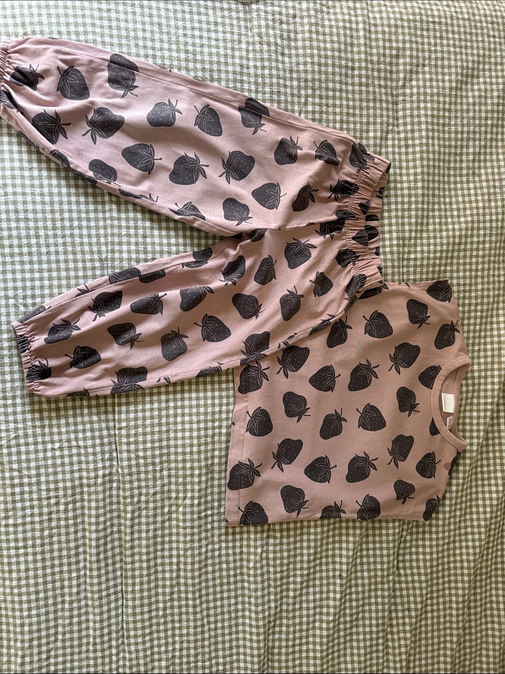 Zara Mauve Pink Strawberry Print Kids Matching Jogger Set